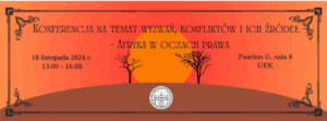 Plakat konferencji, na nim tytuł i data wydarzenia