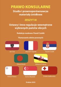 Okładka książki w kolorze pomarańczowym, z flagami kilku państw